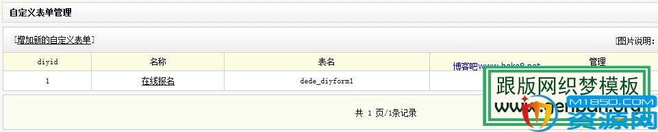 制作织梦dedecms自定义表单